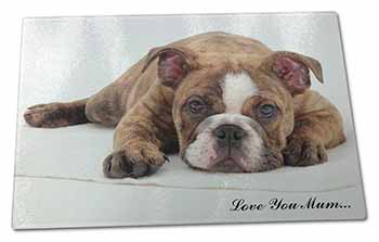 Large Glass Cutting Chopping Board Brindle Bulldog 