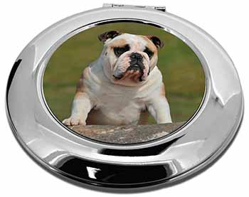 A Cute Bulldog Dog Make-Up Round Compact Mirror