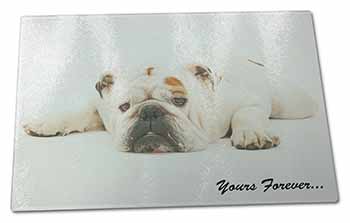 Large Glass Cutting Chopping Board White Bulldog 