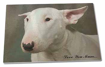 Large Glass Cutting Chopping Board White Bull Terrier 