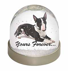 Brindle and White Bull Terrier "Yours Forever..." Snow Globe Photo Waterball