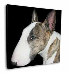 A Beautiful Brindle Bull Terrier Square Canvas 12"x12" Wall Art Picture Print