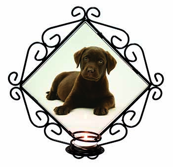 Chesapeake Bay Retriever Dog Wrought Iron Wall Art Candle Holder