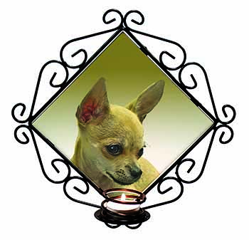 Chihuahua Wrought Iron Wall Art Candle Holder