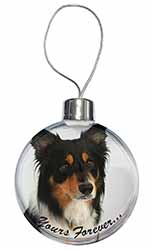 Tri-colour Border Collie Dog "Yours Forever..." Christmas Bauble