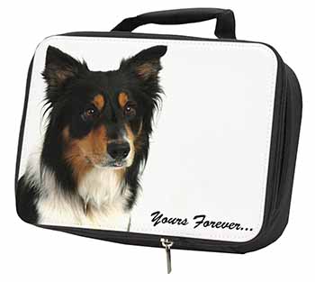 Tri-colour Border Collie Dog "Yours Forever..." Black Insulated School Lunch Box