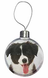 Border Collie Puppy Christmas Bauble