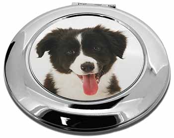 Border Collie Puppy Make-Up Round Compact Mirror