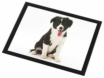 Border Collie Puppy Black Rim High Quality Glass Placemat