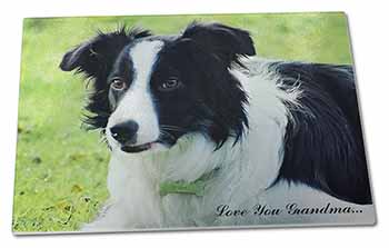 Large Glass Cutting Chopping Board Border Collie Dog 