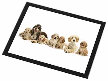 Cockerpoodles Black Rim High Quality Glass Placemat