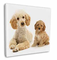 Poodle and Cockerpoo Square Canvas 12"x12" Wall Art Picture Print