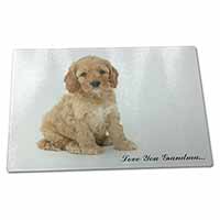 Large Glass Cutting Chopping Board Cockerpoodle Dog 