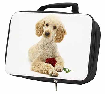 Poodle with Red Rose Black Insulated School Lunch Box/Picnic Bag