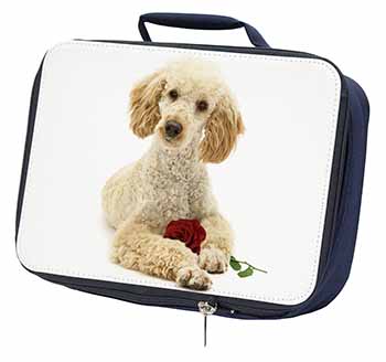 Poodle with Red Rose Navy Insulated School Lunch Box/Picnic Bag