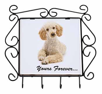 Apricot Poodle "Yours Forever..." Wrought Iron Key Holder Hooks