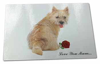 Large Glass Cutting Chopping Board Cairn Terrier+Rose 