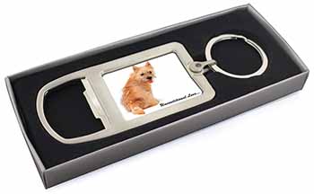 Cairn Terrier Dog With Love Chrome Metal Bottle Opener Keyring in Box