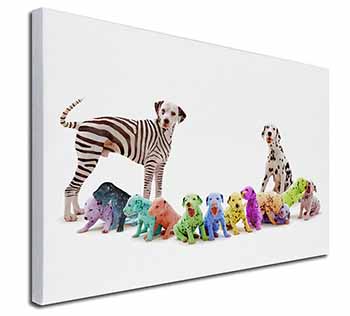 Colourful Dalmatian Dogs Canvas X-Large 30"x20" Wall Art Print