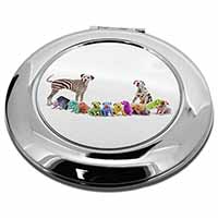 Colourful Dalmatian Dogs Make-Up Round Compact Mirror