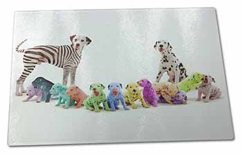 Large Glass Cutting Chopping Board Colourful Dalmatian Dogs