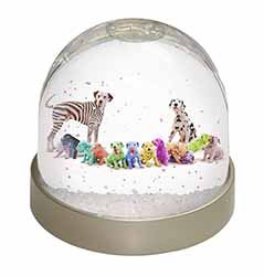 Colourful Dalmatian Dogs Snow Globe Photo Waterball