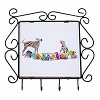 Colourful Dalmatian Dogs Wrought Iron Key Holder Hooks