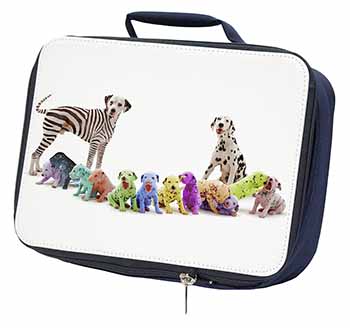 Colourful Dalmatian Dogs Navy Insulated School Lunch Box/Picnic Bag