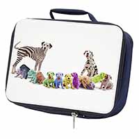 Colourful Dalmatian Dogs Navy Insulated School Lunch Box/Picnic Bag