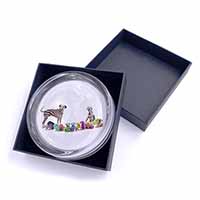 Colourful Dalmatian Dogs Glass Paperweight in Gift Box