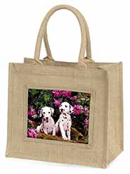 Dalmatian Natural/Beige Jute Large Shopping Bag