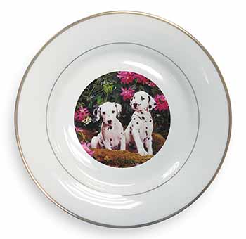 Dalmatian Gold Rim Plate Printed Full Colour in Gift Box