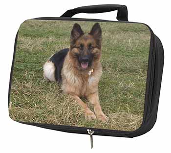 Alsatian/ German Shepherd Dog Black Insulated School Lunch Box/Picnic Bag