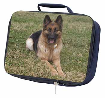 Alsatian/ German Shepherd Dog Navy Insulated School Lunch Box/Picnic Bag