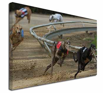 Greyhound Dog Racing Canvas X-Large 30"x20" Wall Art Print