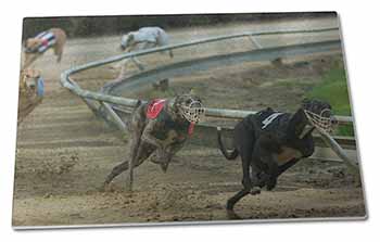 Large Glass Cutting Chopping Board Greyhound Dog Racing