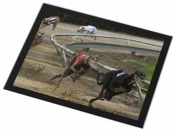 Greyhound Dog Racing Black Rim High Quality Glass Placemat