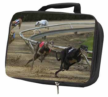 Greyhound Dog Racing Black Insulated School Lunch Box/Picnic Bag