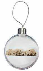 Five Golden Retriever Puppy Dogs Christmas Bauble