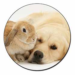 Golden Retriever and Rabbit Fridge Magnet Printed Full Colour