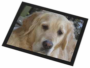 Golden Retriever Dog Black Rim High Quality Glass Placemat