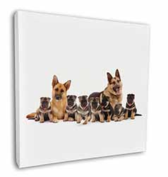 German Shepherd Dogs Square Canvas 12"x12" Wall Art Picture Print