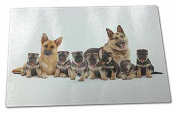 Large Glass Cutting Chopping Board German Shepherd Dogs