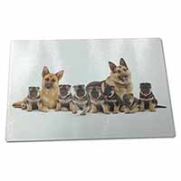 Large Glass Cutting Chopping Board German Shepherd Dogs