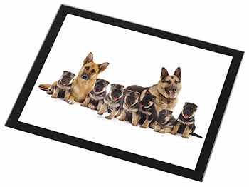 German Shepherd Dogs Black Rim High Quality Glass Placemat