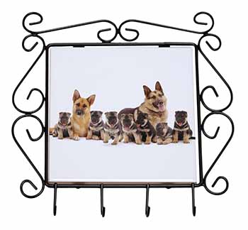 German Shepherd Dogs Wrought Iron Key Holder Hooks