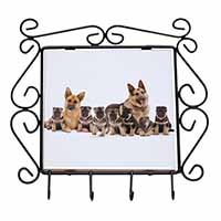 German Shepherd Dogs Wrought Iron Key Holder Hooks