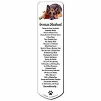 German Shepherd with Red Rose Bookmark, Book mark, Printed full colour