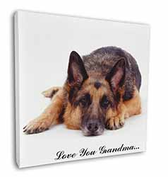 German Shepherd Grandma Square Canvas 12"x12" Wall Art Picture Print