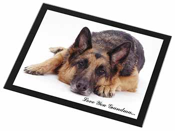 German Shepherd Grandma Black Rim High Quality Glass Placemat